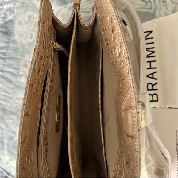 Brahmin Metallic Gold Croc-Embossed Crossbody Bag NWT - Picture 5 of 7